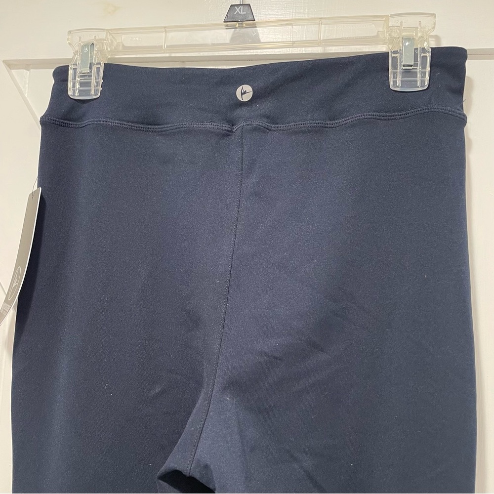 90 Degree By Reflex Yoga Pants M Dark Navy Slit Front Stretch High Waist NWT NEW - Picture 7 of 9